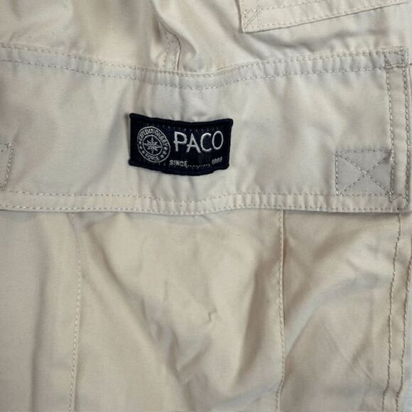 PACO Vintage Y2K Convertible Cargo Pants / Shorts Beige Zip Off Size 36 x 34 - Picture 5 of 16